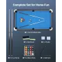 Pool Table, 213cm Portable Billiards Tables, Adjustable Feet Stable Game Table, Entertainment Set Includes Ball, Cue, Rack, Chal