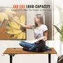 Height Adjustable Desk, 140 x 70.1 cm, 3-Key Modes Electric Standing Desk, Whole Piece Desk Board, Sturdy Dual Metal Frame, Max.