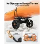 Kayak Cart, 136.1 kg Load Capacity, Foldable Kayak Trolley with 25.4 cm Solid Rubber Tires & 1 Ratchet Strap, Paddle Board Troll