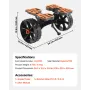 Kayak Cart, 136.1 kg Load Capacity, Foldable Kayak Trolley with 25.4 cm Solid Rubber Tires & 1 Ratchet Strap, Paddle Board Troll