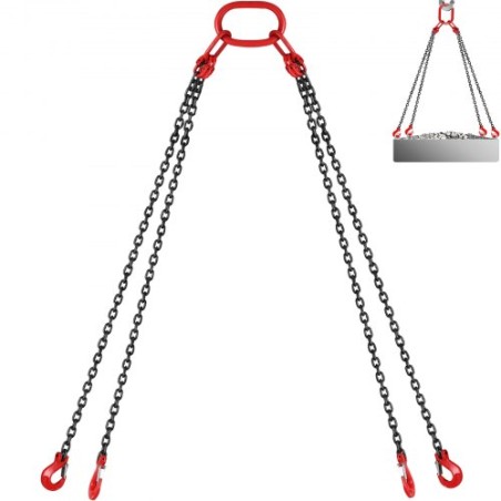 10ft Lifting Chain Sling, 5/16 inch Hanging Lift Chain, 11000lbs Capacity G80 Alloy Steel Engine Chain Hoist Lifts Heavyy Duty
