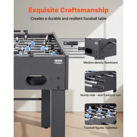 VEVOR Foosball Table, 137 cm Standard Size Table, Indoor Full Size Foosball Tables for Home, Family, and Game Room, Durable Socc