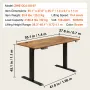 Height Adjustable Desk, 140 x 70.1 cm, 3-Key Modes Electric Standing Desk, Whole Piece Desk Board, Sturdy Dual Metal Frame, Max.