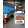 Pool Table, 244cm Portable Billiards Tables with Wood Finish, Modern Adjustable Feet Game Table, Full Set Includes Balls, Cues, 