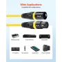 XLR Cable 4.57 m, 6 Pack, Shielded Balanced DMX Male to Female Microphone Cables, Gold-Plated 3-Pin XLR Mic Speaker Cord Wires, 