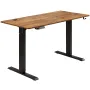 Height Adjustable Desk, 140 x 70.1 cm, 3-Key Modes Electric Standing Desk, Whole Piece Desk Board, Sturdy Dual Metal Frame, Max.