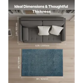 VEVOR fordørsmåtte, 1829 x 1219 mm Kommerciel gulvmåtte til indendørs og udendørs, industrielt indgangstæppe med PVC-bagside, H