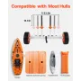 Kayak Cart, 104 kg Load Capacity, Canoe Cart Dolly with 25.4 cm Solid PU Tires & Kickstand, Assembles & Disassembles Within Seco
