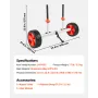 Kayak Cart, 104 kg Load Capacity, Canoe Cart Dolly with 25.4 cm Solid PU Tires & Kickstand, Assembles & Disassembles Within Seco