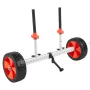 Kayak Cart, 104 kg Load Capacity, Canoe Cart Dolly with 25.4 cm Solid PU Tires & Kickstand, Assembles & Disassembles Within Seco