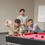Pool Table, 183cm Portable Billiards Tables, Adjustable Feet Stable Game Table, Entertainment Set Includes Ball, Cue, Rack, Chal