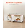 Cat Litter Box Enclosure for Multi Cats, 120 cm Hidden Litter Box Cabinet with 4 Doors & 2 Entries, Indoor Cat Washroom, Wooden 