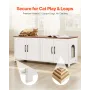 Cat Litter Box Enclosure for Multi Cats, 120 cm Hidden Litter Box Cabinet with 4 Doors & 2 Entries, Indoor Cat Washroom, Wooden 