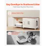 Cat Litter Box Enclosure for Multi Cats, 120 cm Hidden Litter Box Cabinet with 4 Doors & 2 Entries, Indoor Cat Washroom, Wooden 