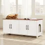 VEVOR Cat Litter Box Enclosure for Multi Cats, 120 cm Hidden Litter Box Cabinet with 4 Doors & 2 Entries, Indoor Cat Washroom, W