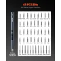 VEVOR Electric Precision Screwdriver Set, 48 Magnetic Bits, Mini Electric Screwdriver with Magnetic Storage Box, S2 Steel Bits, 