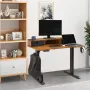 Height Adjustable Desk, 47.2" x 23.6" Electric Dual Monitor Riser Workstation, Whole Piece Desk Board Sit to Stand, 3-Key Modes 