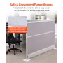Office Divider Privacy Partitions, 2-Pack, 1.83m x 1.22m Room Divider Walls, PET Workstation Cubicle Partition with Outlet Cover