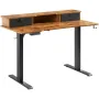 Height Adjustable Desk, 47.2" x 23.6" Electric Dual Monitor Riser Workstation, Whole Piece Desk Board Sit to Stand, 3-Key Modes 