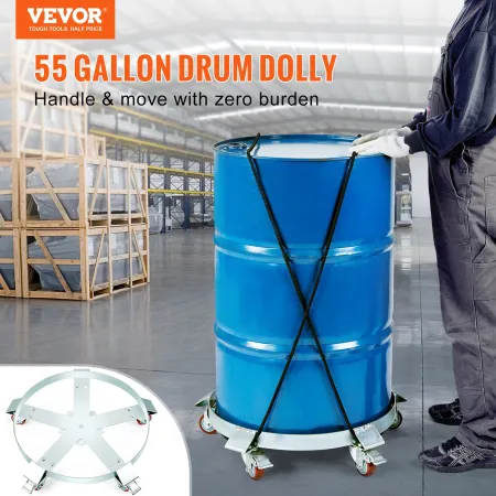55 gallon Heavy Duty Drum Dolly, 1250 kg belastningskapacitet