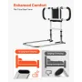 Bed Rail for Elderly, Foldable & Extendable Bedside Assist Rail with Side Handles & PU Handrail, Adjustable Height Carbon Steel 