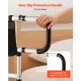 VEVOR Bed Rail for Elderly, Foldable & Extendable Bedside Assist Rail with Side Handles & PU Handrail, Adjustable Height Carbon 