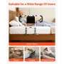 Bed Rail for Elderly, Foldable & Extendable Bedside Assist Rail with Side Handles & PU Handrail, Adjustable Height Carbon Steel 