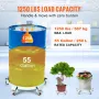 55 gallon Heavy Duty Drum Dolly, 1250 kg belastningskapacitet