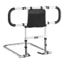 Bed Rail for Elderly, Foldable & Extendable Bedside Assist Rail with Side Handles & PU Handrail, Adjustable Height Carbon Steel 