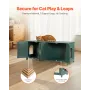 VEVOR Cat Litter Box Enclosure for Multi Cats, 120 cm Hidden Litter Box Cabinet with 4 Rattan Doors & 2 Entries, Indoor Cat Wash