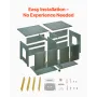 Cat Litter Box Enclosure for Multi Cats, 120 cm Hidden Litter Box Cabinet with 4 Rattan Doors & 2 Entries, Indoor Cat Washroom, 