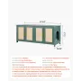 Cat Litter Box Enclosure for Multi Cats, 120 cm Hidden Litter Box Cabinet with 4 Rattan Doors & 2 Entries, Indoor Cat Washroom, 