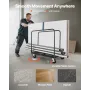 VEVOR Drywall Cart Dolly, 816 kg Load Capacity, Steel Panel Truck Cart with 12.5 mm Swivel Casters, Lumber Drywall Dolly with wi