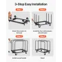 Drywall Cart Dolly, 816 kg Load Capacity, Steel Panel Truck Cart with 12.5 mm Swivel Casters, Lumber Drywall Dolly with with Tie
