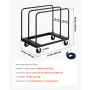 Drywall Cart Dolly, 816 kg Load Capacity, Steel Panel Truck Cart with 12.5 mm Swivel Casters, Lumber Drywall Dolly with with Tie