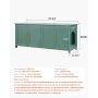 Cat Litter Box Enclosure for Multi Cats, 120cm Hidden Litter Box Cabinet with 4 Doors & 2 Entries, Indoor Cat Washroom, Wooden K