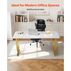 Executive Desk, 160 cm W x 80 cm D Large Office Desk, Modern Computer Table Conference Meeting Room Table, Business Furniture En