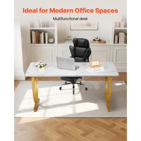 VEVOR Executive Desk, 160 cm W x 80 cm D Large Office Desk, Modern Computer Table Conference Meeting Room Table, Business Furnit