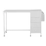 Computer Desk with Fabric Drawers, 120 cm Reversible Study Work Writing Desk for Modern Home Office Bedroom, Simple Modern Cute 