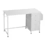 computerskrivebord med stofskuffer, 120 cm vendbart