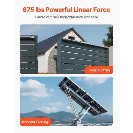 12V Linear Actuator, 1016mm Stroke IP65 Waterproof Linear Actuator, 3000N 5mm/s Motion Actuators with Mounting Bracket for Solar