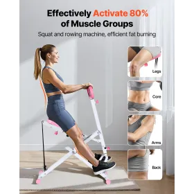 VEVOR Squat-maskine, Deep Squat-romaskine til hjemmet, nem opsætning og sammenfoldeligt træningsudstyr, Glute Trainer-maskine