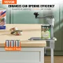 VEVOR Commercial Can Opener, Heavy-Duty Manual Tabletop Cans Opener for Cans Up to 400 mm Height, Height-Adjustable Can Openers 