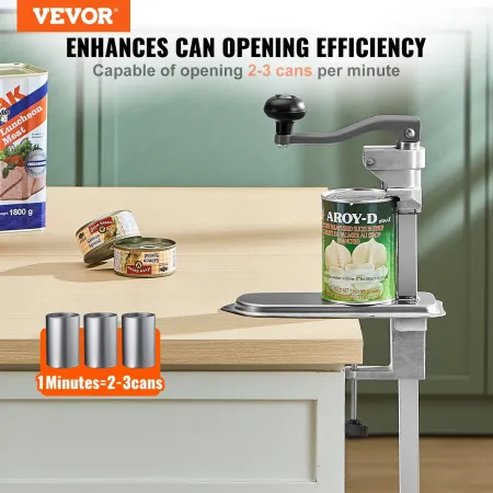 VEVOR Commercial Can Opener, Heavy-Duty Manual Tabletop Cans Opener for Cans Up to 400 mm Height, Height-Adjustable Can Openers 