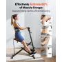 VEVOR Squat Machine, Deep Squat Rowing Machine for Home, Easy Setup & Foldable Exercise Equipment, Glute Trainer Machine with 2 