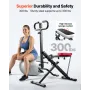 VEVOR Squat Machine, Deep Squat Rowing Machine for Home, Easy Setup & Foldable Exercise Equipment, Glute Trainer Machine with 2 