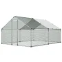 Metal Chicken Coop, 9.8x13.1x6.5 ft Large Walk-in Chicken Runs with Cover, Spire Roof Hen House Enclosure with Security Lock, Ou