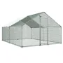 VEVOR Metal Chicken Coop, 9.8x13.1x6.5 ft Large Walk-in Chicken Runs with Cover, Spire Roof Hen House Enclosure with Security Lo