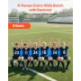 bærbar foldelig bænk, 6-sæders foldbar fodboldbænk med