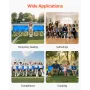 Portable Folding Bench, 6 Seat Foldable Soccer Bench with Side Pockets and Carrying Bag, Lightweight Sideline Seating with Back 